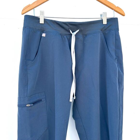 Figs Zamora Scrubs Pants Joggers Gray Grey Blue Harbor Medium Petite Pockets - Picture 5 of 8